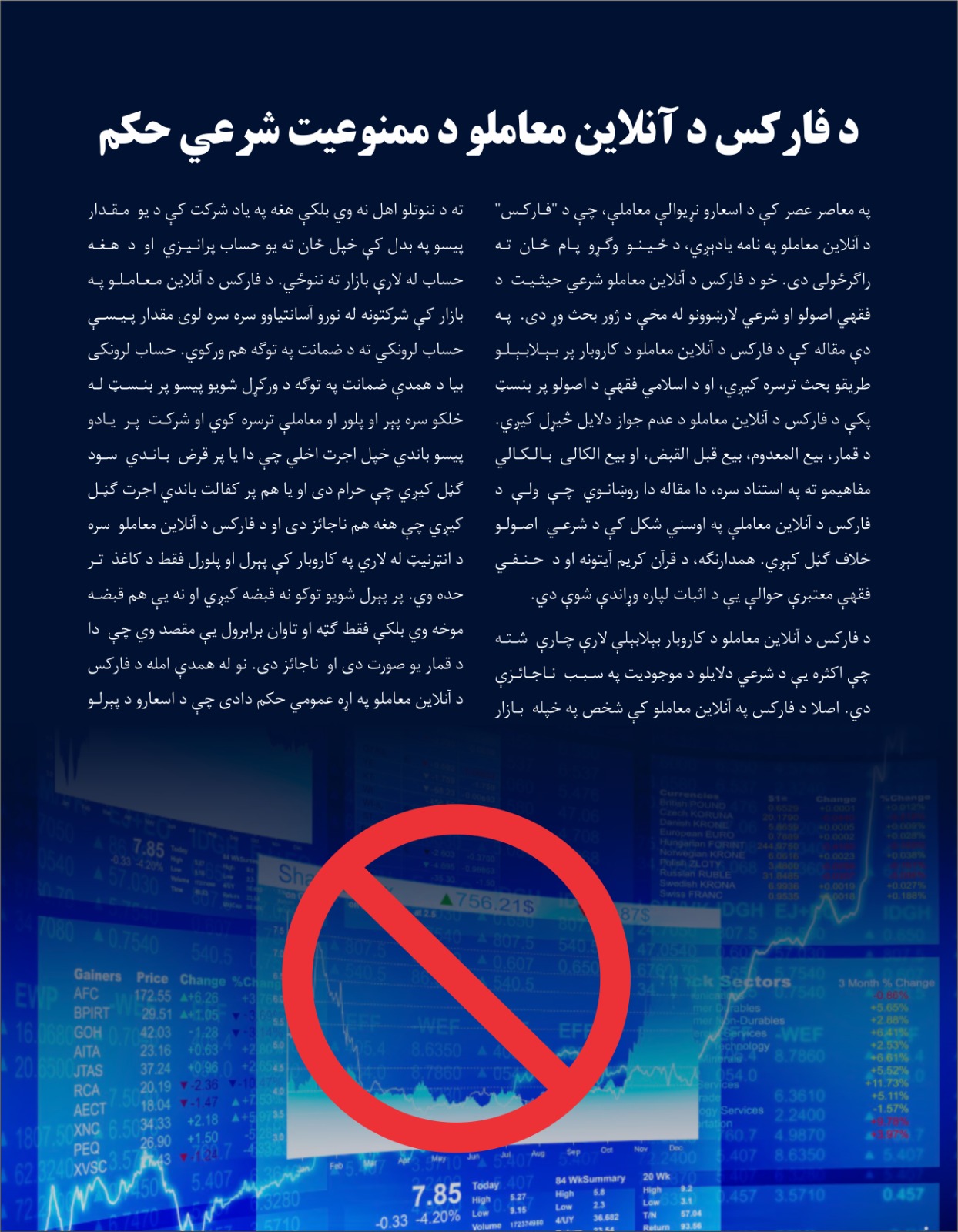 د فارکس د آنلاین معاملو د ممنوعیت شرعي حکم