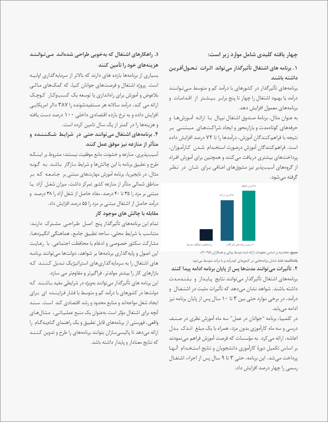 برنامه های تآثیر گذار اشتغال زایی: آنچه برای ایجاد شغل موثراست