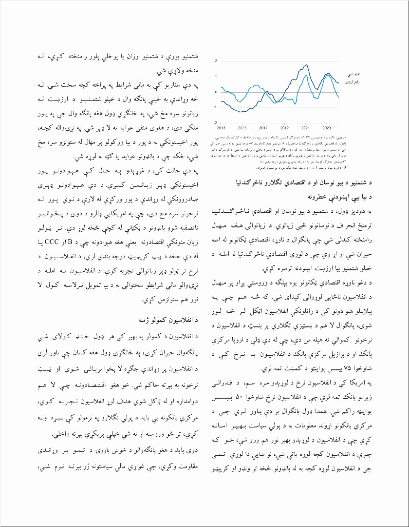 مرکزي بانکونه باید د انفلاسیون کچې د راکمولو تر وروستي پړاو پورې محتاط ووسي