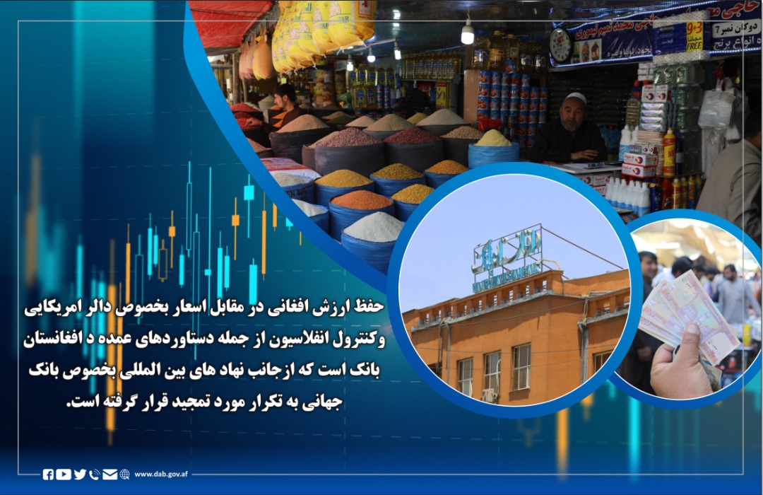 حفظ ارزش افغانی در مقابل اسعار بخصوص دالر امریکایی 