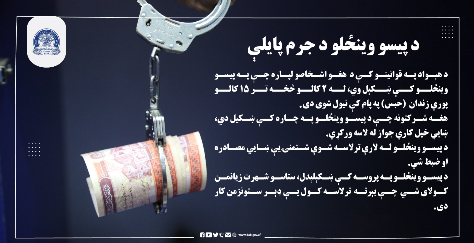 د پیسو وننځلو د جرم پایلې