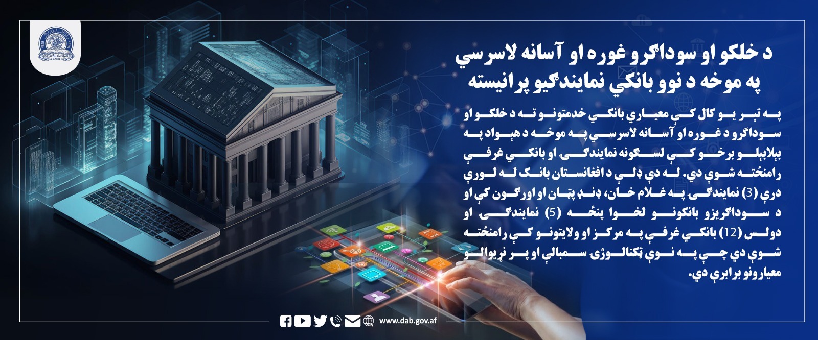افتتاح نمایندگی های جدید بانکی بمنظور دسترسی بهتر و آسان مردم ت تجار