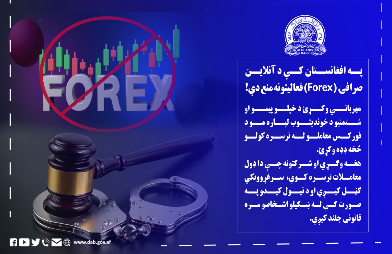په افغانستان کې د آنلاین صرافۍ (Forex) فعالیتونه منع دي!