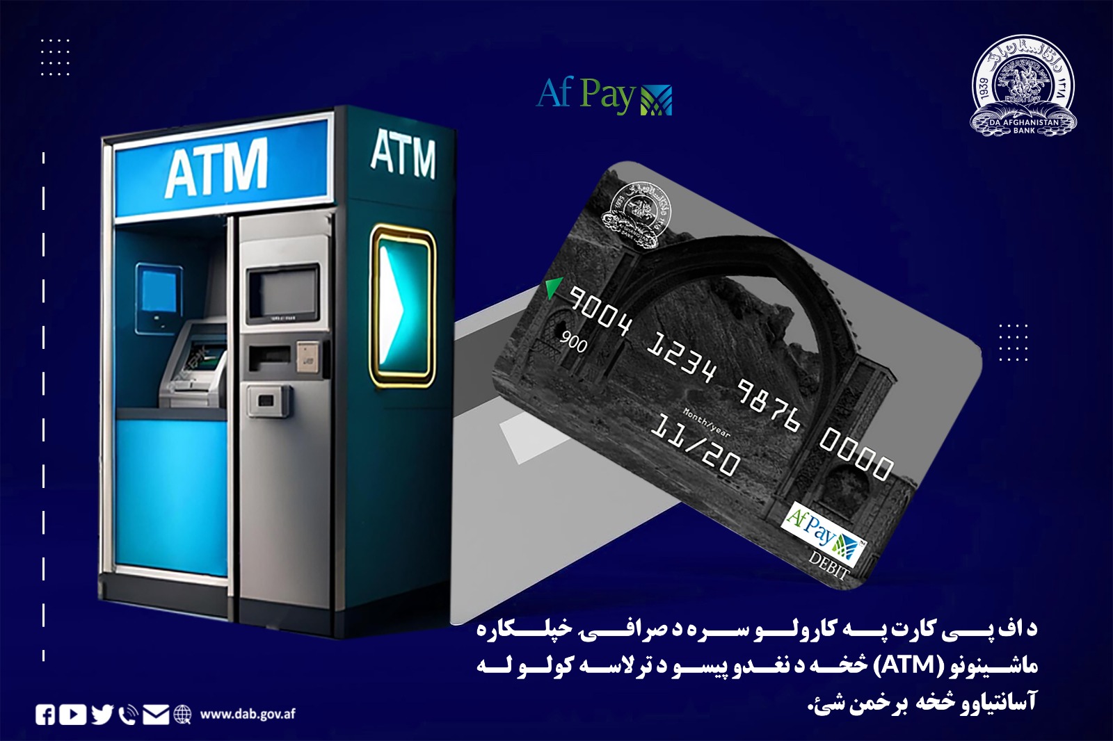 د اف پی کارت په کارولو سره د صرافۍ خپلکاره ماشینونو (ATM)