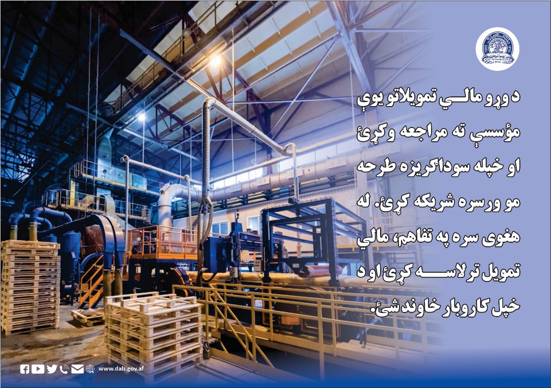د وړو مالي تمویلاتو یوې مؤسسې ته مراجعه وکړئ او خپله سوداګریزه ېرحه مو ورسره شریکه کړی