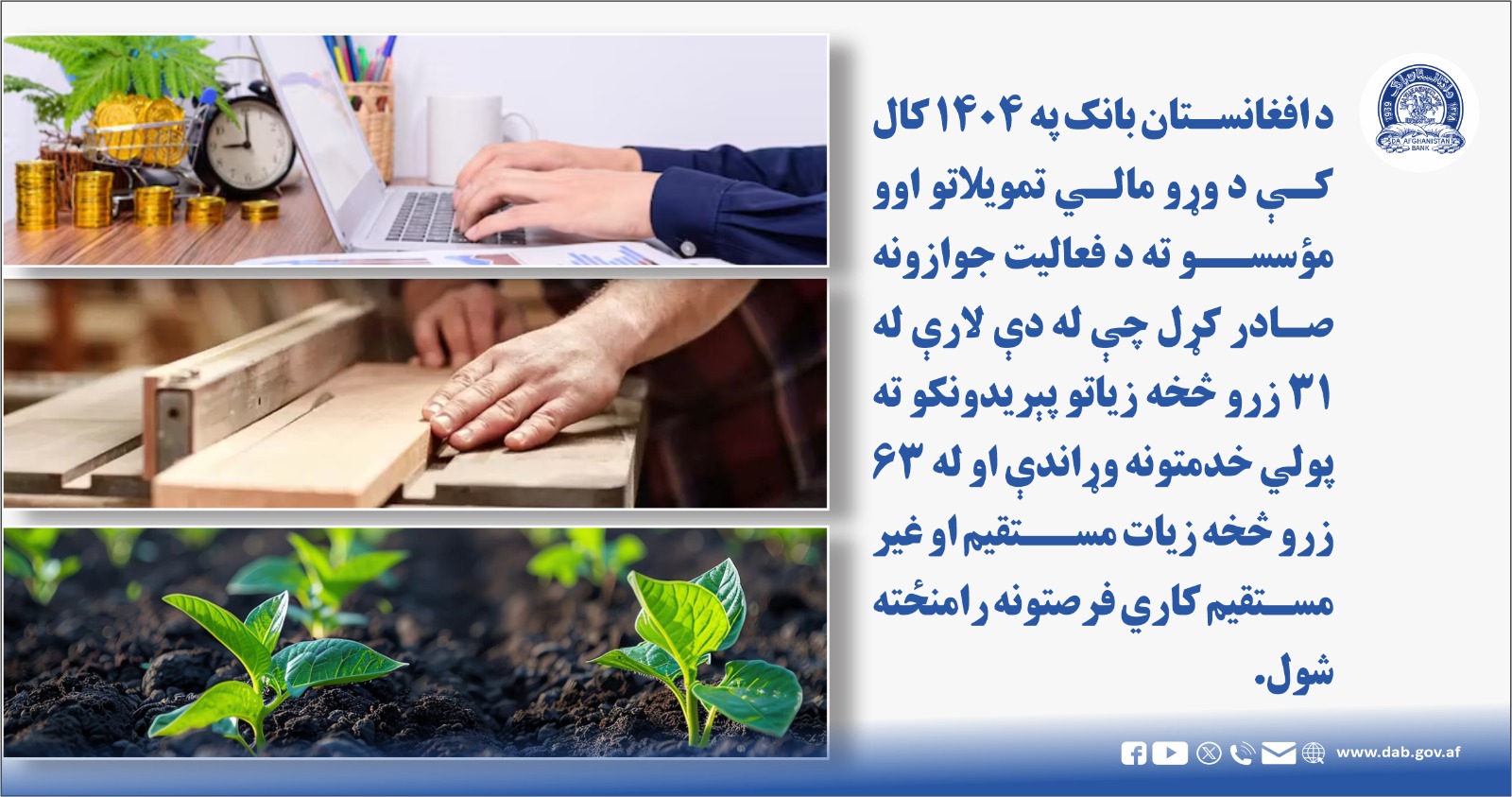 د افغانستان بانک په ۱۴۰۴ کال کې د وړو مالي تمویلاتو اوو مؤسسو ته د فعالیت  جوازونه